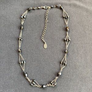 Black beaded choker necklace